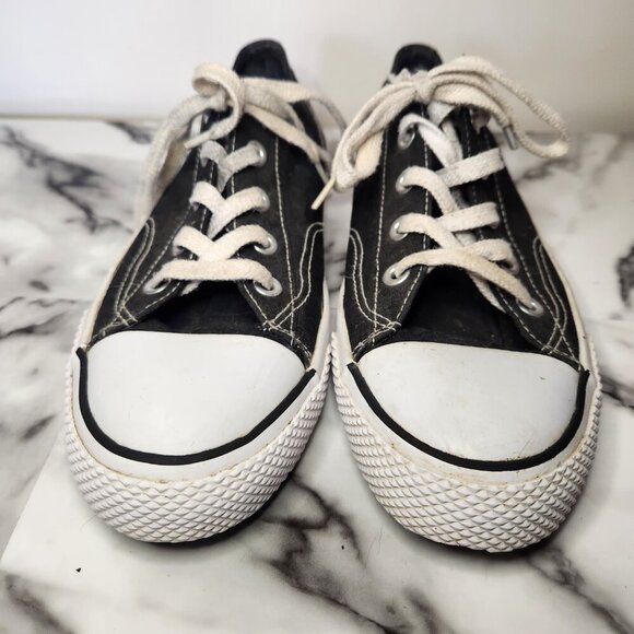 AIR WALK WOMENS WHITE & DENIM BLACK FLAT SNEAKERS SIZE 8 LOAFERS - Picture 4 of 12